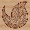 An ornate paisley shape with intricate details, suitable for use as vector art in various formats.