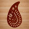 An ornate paisley shape, suitable for vector design and digital cutting machines.