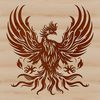 Detailed Ornate Bird Vector Art A mythical bird with ornate plumage, depicted in a detailed vector illustration.