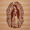 Ornate Lady of Guadalupe Icon An elegant depiction of Our Lady, featuring intricate designs inspired by Mexican artistry.