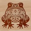 Ornate Toad Illustration in SVG Format A stylized illustration of an amphibian toad in an ornate design.
