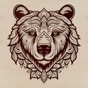 An ornate depiction of a wild animal's visage, suitable for various design applications.