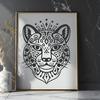 Ornate Big Cat Vector Illustration