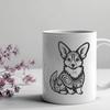 Beautiful Sitting Corgi Vector Art