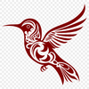 Ornate Flying Bird Vector Drawing