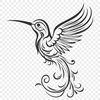 Hummingbird Vector Drawing In SVG, PNG, PDF And DXF File Formats