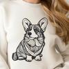 Ornate Sitting Welsh Corgi SVG