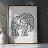 Floral Elephant In PDF And PNG