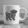 Cute Curly Havanese Dog Clip Art A small breed dog with a distinctive curly coat, standing upright in full body pose.