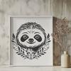 Unique Sloth In SVG Free Commercial Use Download