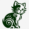 Cute Sitting Kitten Vector Craft File - SVG