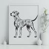 Ornate Standing Great Dane Illustration - PDF