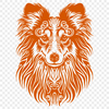 Ornate Shetland Sheepdog Digital Artwork