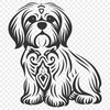 Artistic Sitting Shih Tzu In SVG - Commercial Use