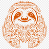 Free Ornate Sloth Decal