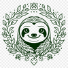 Artistic Sloth In SVG, PNG, PDF And DXF File Formats - Free