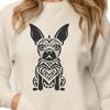 Ornate Sitting Dog - DXF