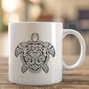 Ornate Sea Turtle In SVG & DXF