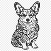 Ornate Sitting Welsh Corgi In PNG - Commercial Use