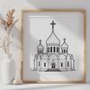 Orthodox Church Icon SVG Orthodox church building icon in vector format, suitable for digital design projects.