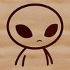 A stylized, sci-fi alien character designed as a vector graphic.