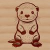 A wild animal, specifically a river otter, depicted in vector format.