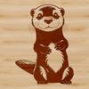 Beautiful North American Otter SVG Design Close-up illustration of a North American river otter in a naturalistic setting.