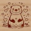 A digital illustration of a wild animal, specifically an otter, designed as a vector art for various uses.