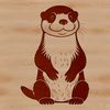 A detailed illustration of a wild animal otter in a naturalistic pose.