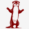 Close-up illustration of a playful otter in a naturalistic setting.