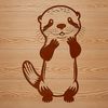 Illustration of a wild otter in a natural habitat.