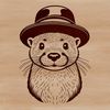 A cartoon otter illustration in vector format.