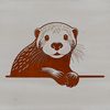 A detailed illustration of a wild otter in various settings, suitable for vector art design.