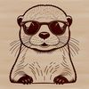 An SVG illustration of a wild otter in its natural habitat.