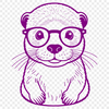 Illustrated otter design featuring a sleek aquatic mammal with a playful expression.