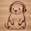 A detailed illustration of a wild otter in its natural habitat.