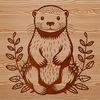 Illustration of a wild otter in a natural setting.