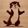 An intricately designed vector art image featuring a solitary otter.
