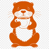 A digital illustration of a otter in its natural habitat.
