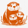 An SVG illustration of a playful otter in a aquatic setting.