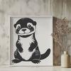 Water Otter Vector Graphic A water-dwelling mammal with a sleek body and webbed feet, ideal for vector graphics and cutting machine designs.