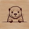A vector graphic representation of an otter, suitable for digital design and printing.