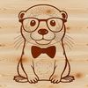 A wild animal otter illustration wearing glasses in a vector format.