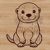 An outline vector design of an otter suitable for cutting machines or laser cutting projects.