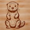 A vector illustration of a wild otter in a natural environment.
