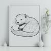 Vector illustration of a playful otter in various poses for design projects.