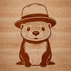 An isolated vector graphic of an otter, suitable for various designs and crafts.