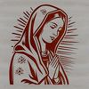 Beautiful Religious Iconography of the Virgin Mary Ornate illustration of the Virgin Mary in a religious context.