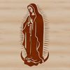 A detailed illustration of the Virgin Mary in traditional ornate style, suitable for various uses.
