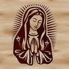 Iconic Virgin Mary Vector Art An SVG vector art depiction of the religious icon, Our Lady of Guadalupe's counterpart, the Virgin Mary.